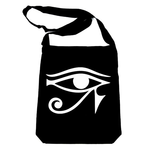 Bags Eye Of Ra Horus Black White Crossbody Sling Bag Egyptian God